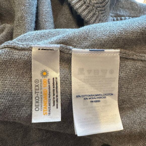 Lands Ends Plus Size Gray Open Front Hook & Eye Cotton Blend Sweater 1X - Picture 7 of 7